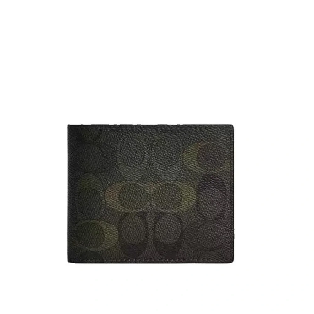Coach 3 In 1 Green Camo Print SIGNATURE Wallet NEW